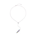 Colorful Enamel Feather Long Pendant Y Shape Necklace Summer Women Necklace