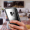 Luphie Metal Bumper+9H Transparent Tempered Glass Shell Protective Case For Samsung Galaxy S9 Plus