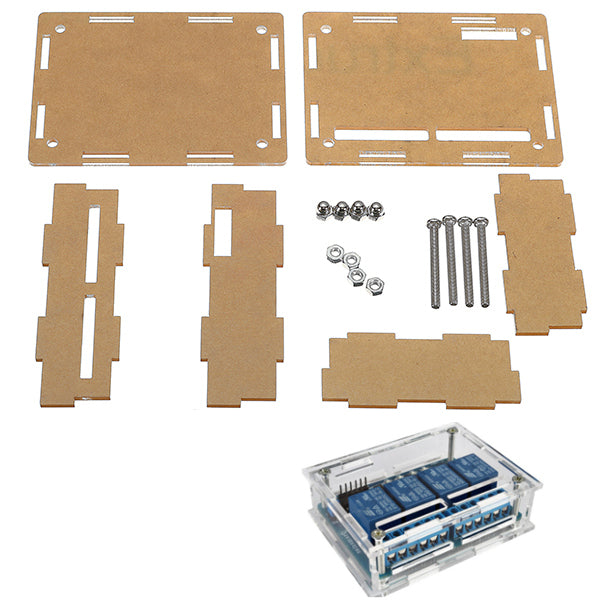 Transparent Acrylic Case Protective Housing For 4 Channel Relay Module