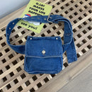 Fashion Female Retro Funny Blue Denim Small Chest Belt Belt Beach Messenger
