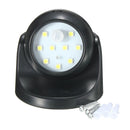 9LED Black/White Rotation Battery Powered Motion Activated Cordless Sensor Night Light
