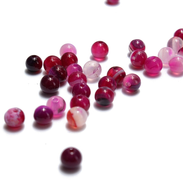 Stripes Agate Gemstone Beads Round Spacer Loose Beads