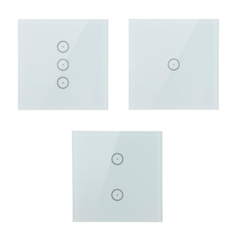 1/2/3 Gang WIFI Smart Voice Control Glass Panel Switch EU Plug Waterproof Glass Touch Screen Support Alexa Google Timer Switch