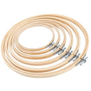6 Pieces Embroidery Hoop Set Bamboo Circle Cross Stitch Hoop Ring 4 Inch To