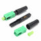 10pcs Green Ftth Embedded Quick Connector SC/APC Covered Wire Fiber Optic Connector APC