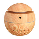 USB Mini Wood Grain Air Humidifier Aroma Essential Oil Diffuser 7 Colors LED Lights