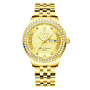 CHENXI 8215 Casual Style Men Wrist Watch Gold Case Full Steel Band Quartz Watch