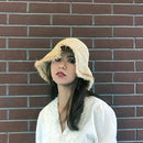 Women'S Summer Hand-Woven Foldable Wide Brim Fisherman 100% Raffia Straw Su