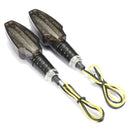 Pair E8 Motorcycle Metal 16 LED Turn Signal Indicator Light Blinker Amber Universal