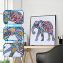 5D Diy Diamond Painting Partial Special Shaped "Color Elephant" Embroidery