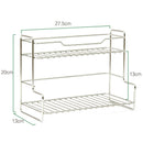 L-Shape Stainless Steel Storage Rack Multifunction 2 Layer Kitchen Bathroom