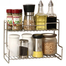 L-Shape Stainless Steel Storage Rack Multifunction 2 Layer Kitchen Bathroom