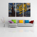 Miico Hand Painted Three Combination Decorative Paintings Starry Sky Wall Art For Home Decoration