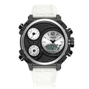OHSEN AD1801 Unique Design Three Time Zones LED Military Style Dual Display Watch Digital Watch
