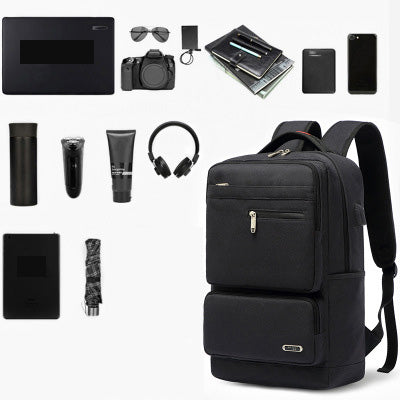 OUTWALK Business Simple Casual Backpack Multi-function USB Charging Korean Version Large Capacity Men's Travel Laptop Bag