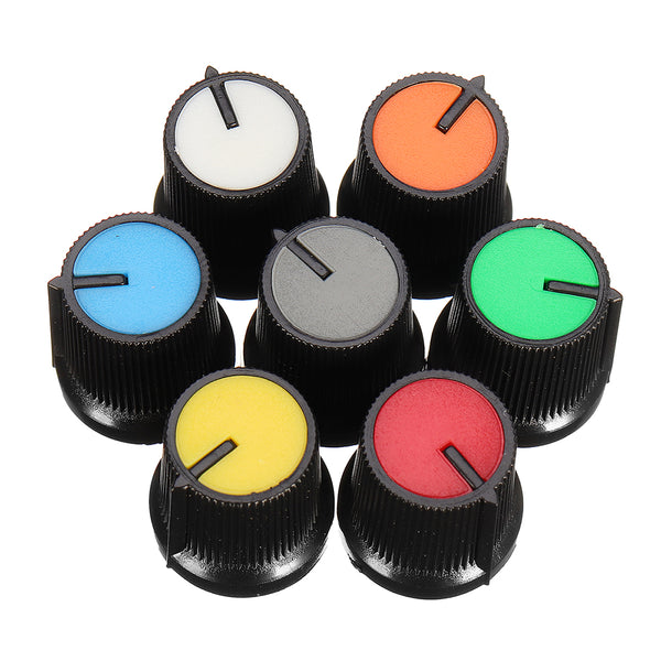 10Pcs Red/Blue/Orange/Grey/Green/White/Yellow Plastic For Rotary Taper Potentiometer Hole 6mm Knob