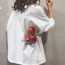 Metal Ring Handle Women Handbag Mini Cute Tote Bag Chain Rivet Shoulder Bag O5H5
