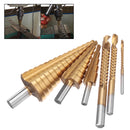 6pcs HSS Cone Reduced Shank Drill Bit Set Step Drill Bits with Saw Drills Set