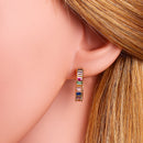 Trendy Elegant Rainbow Multicolor Stud Earring For Women Wedding Cubic Zirc