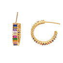 Trendy Elegant Rainbow Multicolor Stud Earring For Women Wedding Cubic Zirc