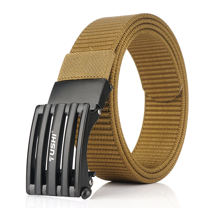 TUSHI 125cm x 3.4cm Zinc Alloy Quick Release Buckle Nylon Tactical Belt Casual Belts Business Belt
