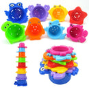 Stacking Cups Bath Toys for Toddlers: the Sea Animal Stacker with Holes for