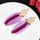 Bohemian Ethnic Long Colorful Tassel Drop Earrings Boho Feather Fringe EarriS1B4