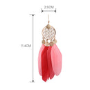 Bohemian Ethnic Long Colorful Tassel Drop Earrings Boho Feather Fringe EarriS1B4