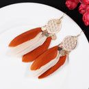 Bohemian Ethnic Long Colorful Tassel Drop Earrings Boho Feather Fringe EarriS1B4