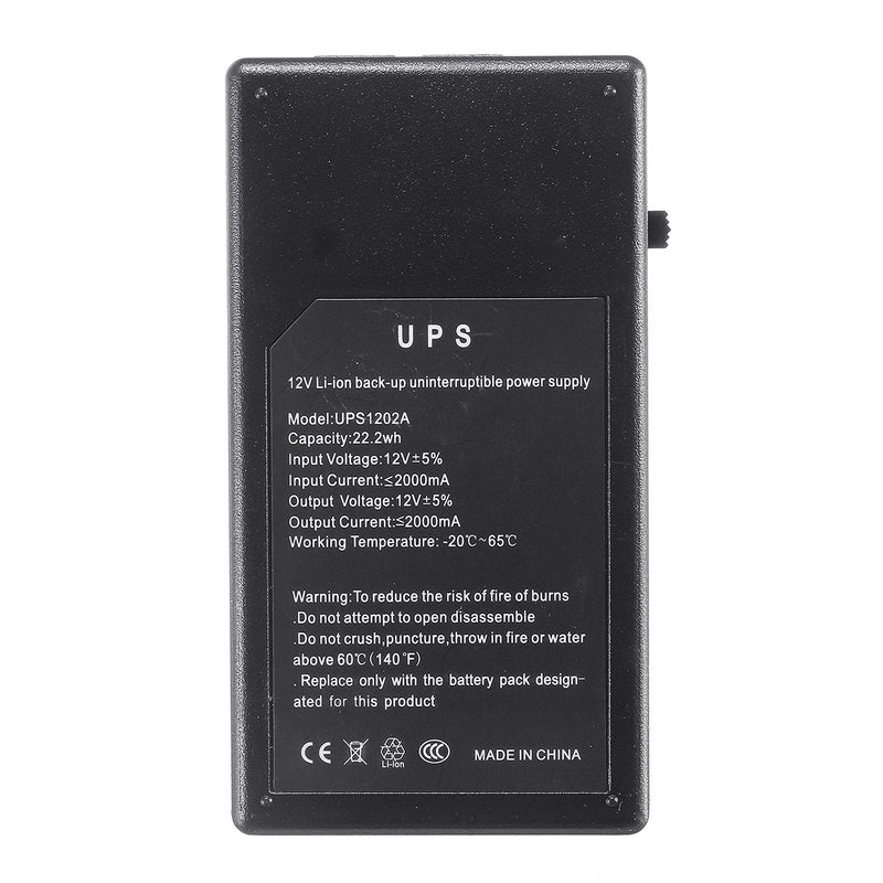 Portable 12V 2A 22.2W Mini UPS Uninterrupted Power Supply Adapter For Camera Router Replace