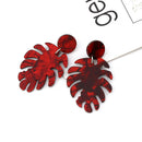 New Long Dangle Acetic Acid Board Green Leaves Earrings Party Jewelry Acces