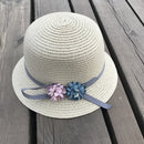 Straw Hats Girls Kids Sun Hats Summer Beach Hats Straw Woven Pocket Beige Y6L5