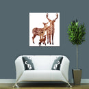 Miico Hand Painted Oil Paintings Simple Style Deer Family A Wall Art For Home Decoration Painting