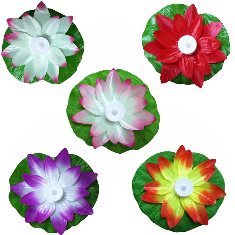 5-Color Led Colorful Lotus Lamp Creek Wishing Lamp Lotus Floating Flower-Sh