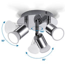 Modern Led Ceiling Light With Swiveling Light Spots 100V-220V Three Heads L