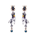 Retro Magic Hands Spider Drop Crystal Silver Dangle Earring Gift for Women