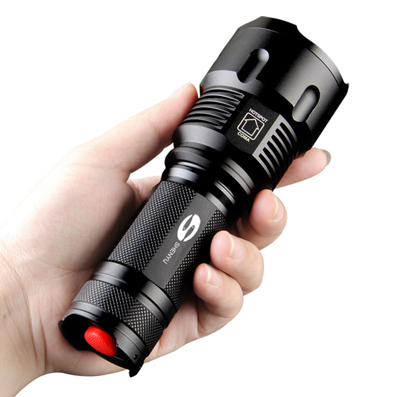 SHENYU YF1007 26650/AA Battery Zoom Flashlight 2000 Lumens 3 Modes Waterproof Torch Light Camping Hunting Portable Work Lamp