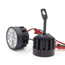 Pair 10V-85V DC 12W LED Light Motorcycle Scooter Bicycle Rear View Mirror Lamp Handlebar