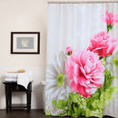 200X200Cm Polyester Red Peony Shower Curtain Thicken Fabric Bathroom Curtai T7B7