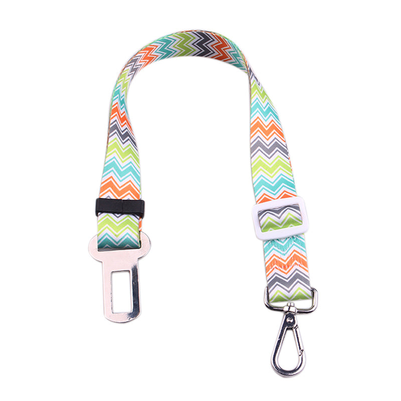 Plaid Dot Print Pets Puppy Seat Lead Leash Dog Harness Vehicle Seatbelt Pet H1Y2