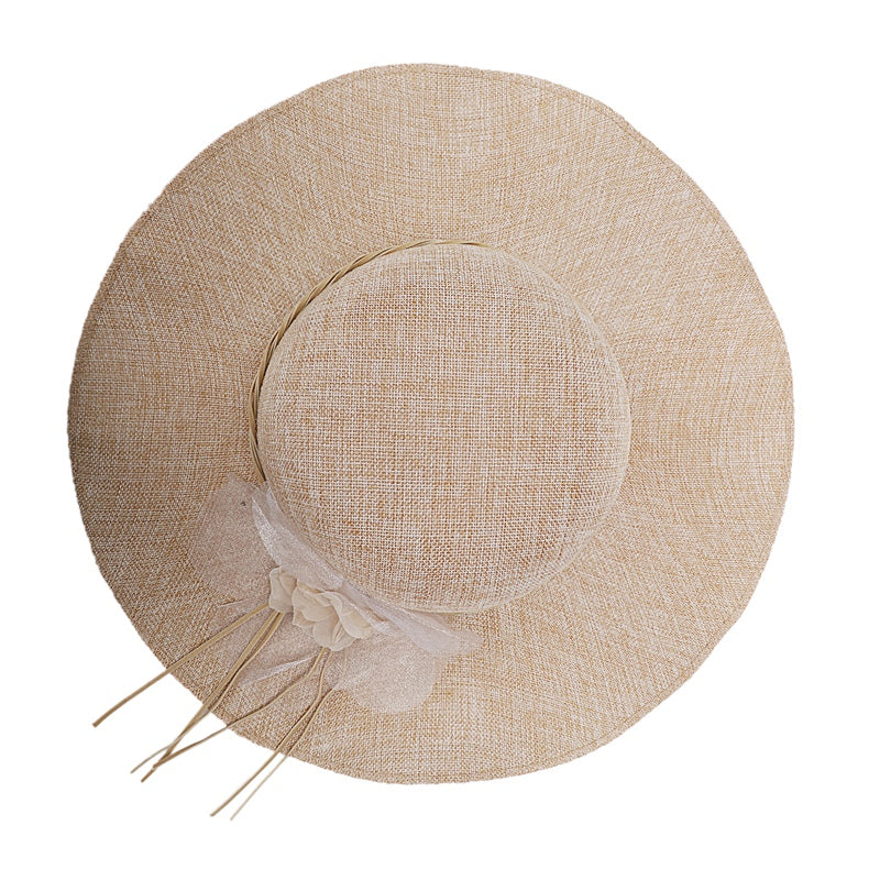 Summer Straw Hat Women Big Wide Brim Beach Hat Sun Hat Foldable Sun Block U D8O1