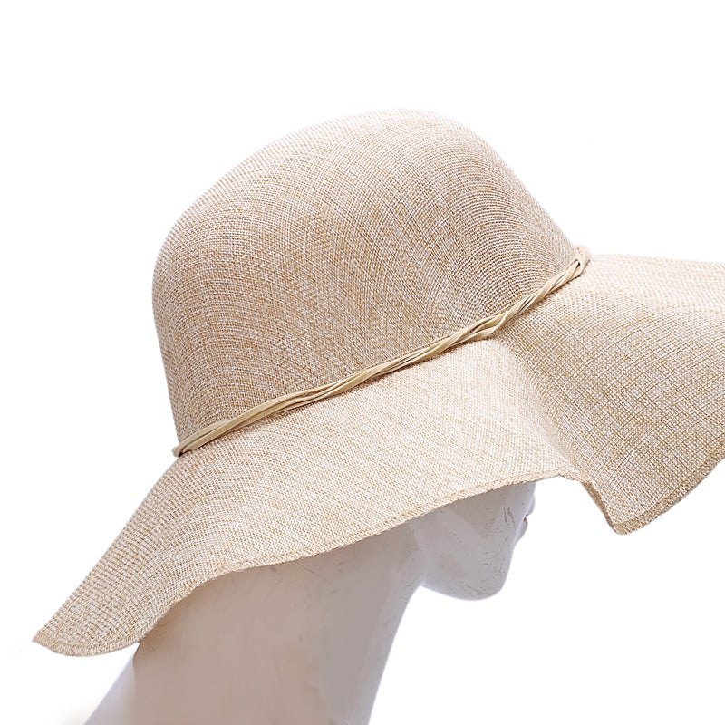 Summer Straw Hat Women Big Wide Brim Beach Hat Sun Hat Foldable Sun Block U D8O1