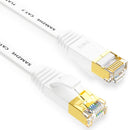 SAMZHE 1~10M CAT7 STP 10Gbps White Flat RJ45 Ethernet Patch Cable Networking LAN Cable