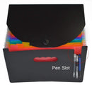 24 Pocket Extended File Folder With Lid, Qefuna A4 Letter Size Expandable F