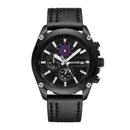 BAGARI 8002P Multi-function Unique Design Sports Watch Genuine Leather Waterproof Men Watch Quartz Watch