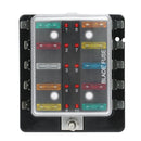 10 Way Blade Fuse Holder Box 32V LED Illuminated Automotive Fuse Block