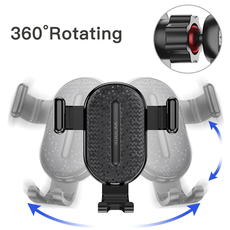 KUULAA Gravity Linkage Automatic Lock Air Vent Car Phone Holder for 4.0-6.5 Inch Smart Phone for iPhone Xiaomi
