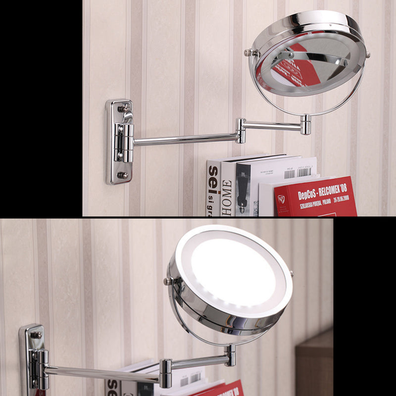 7" LED Lighted Makeup Cosmetic Mirror Bathroom Flexible Floding Adjustable Wall Mounted LED Mirrors