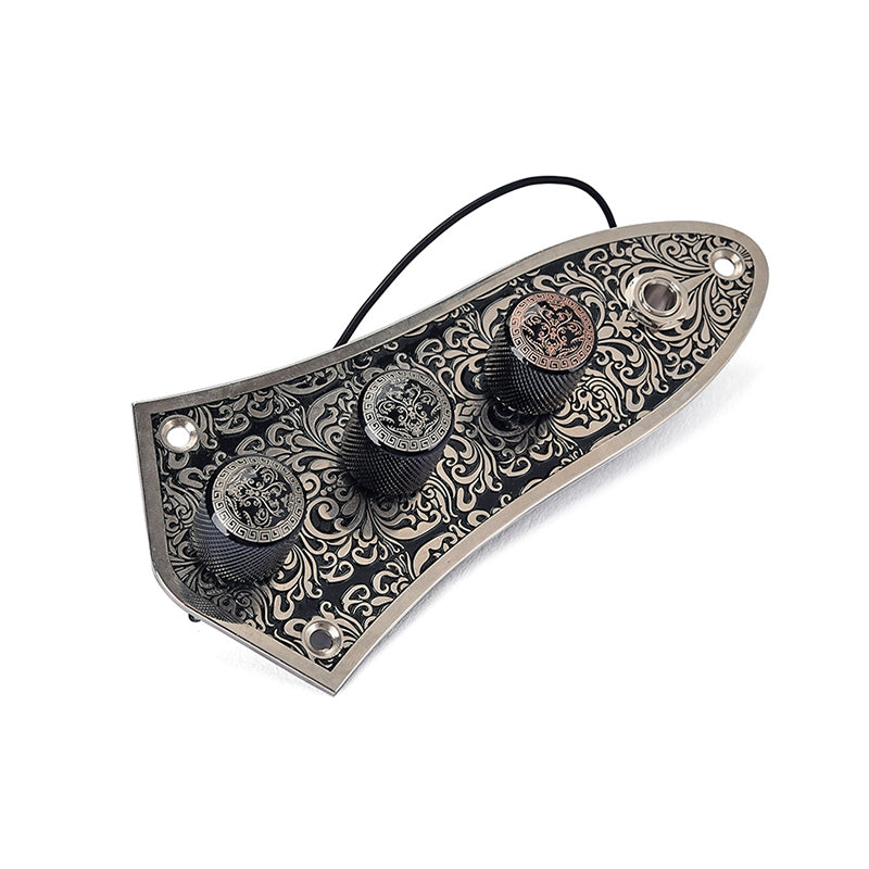 Aluminum Alloy Engraving Harness Control Panel For Jazz Bass Jb Guitar Swit