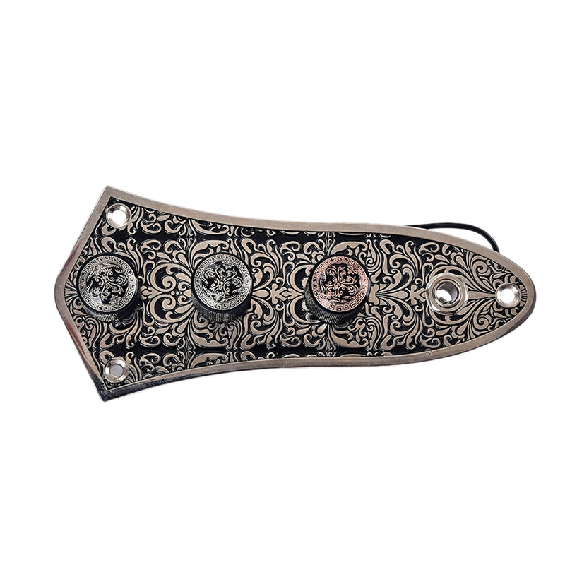 Aluminum Alloy Engraving Harness Control Panel For Jazz Bass Jb Guitar Swit
